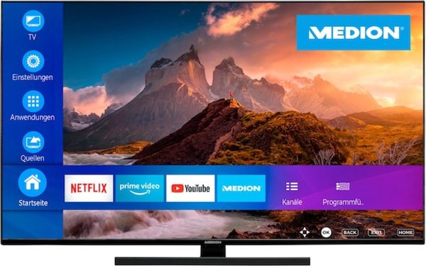 Medion X15040 (MD 30606) - 50 inch - Smart TV - QLED - 4K Ultra HD - UHD - Dolby Vision HDR - Dolby Atmos - HDMI 2.1 - Netflix - Prime Video - MEMC - Micro Dimming - PVR (4061275219050)