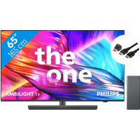 Koop Philips The One 65PUS8909 - Ambilight (2024) + Soundbar + Hdmi kabel - 6151115787707