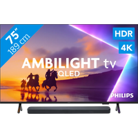 Koop Philips Ambilight 75" PUS8500 QLED 4K (2025) + JBL Bar 300 M2 Zwart - 6151123629686