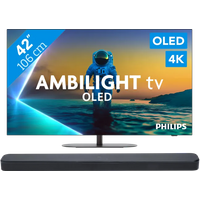 Koop Philips Ambilight 42'' OLED810 4K (2025) + JBL Bar 300 M2 Zwart - 6151124891891