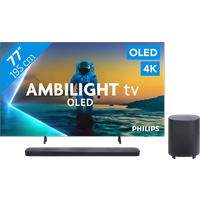 Koop Philips Ambilight 77'' OLED810 4K (2025) + JBL Bar 1000 M2 Zwart - 6151124876836